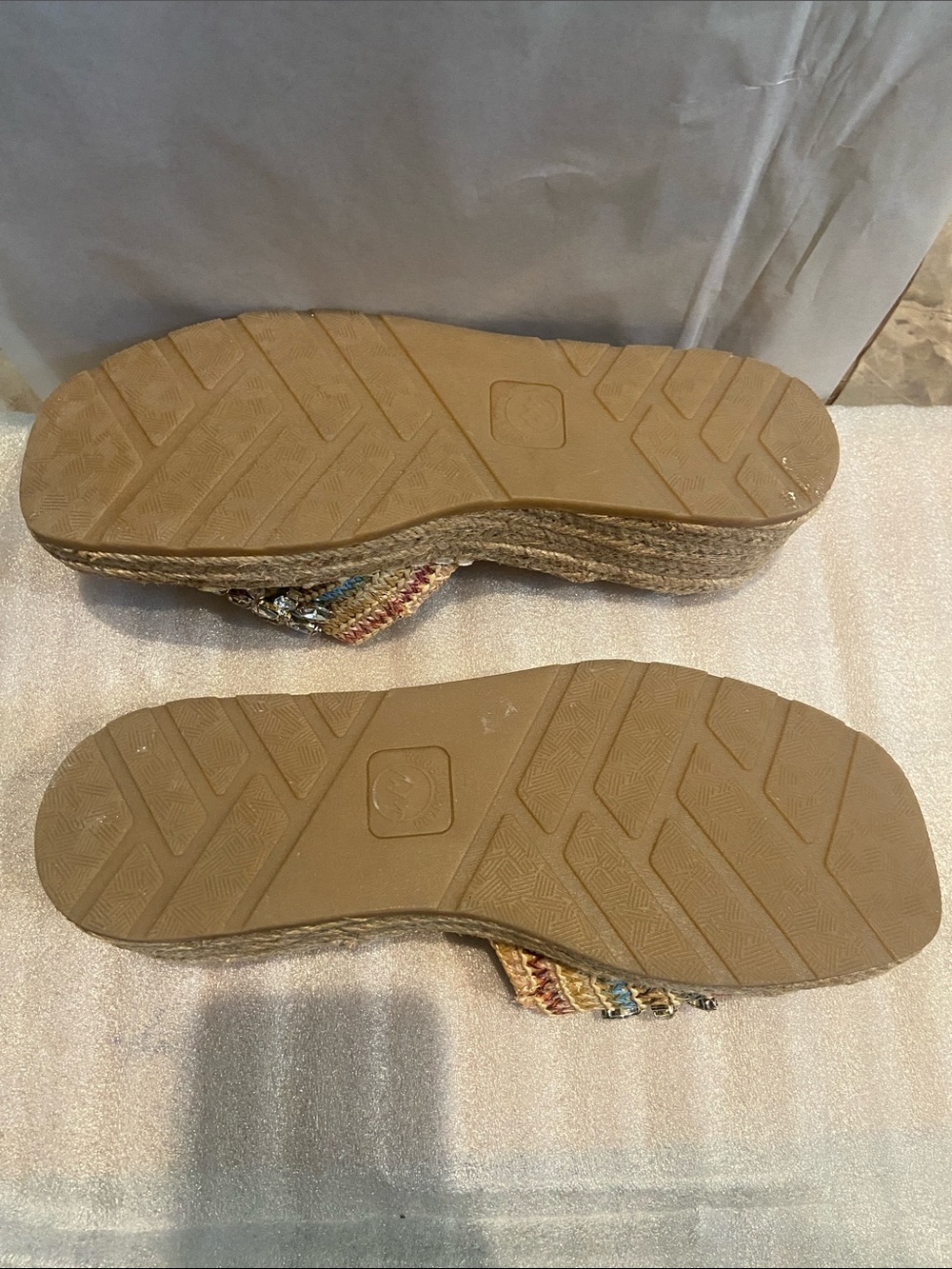 White Mountain NWOT Multi Gem Espadrille Slides - Picture 5 of 11